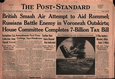 Post-Standard Jul 12 1942 USSR Hold Voronezh US ''Excess Profit Tax'' 101821WEEBAN