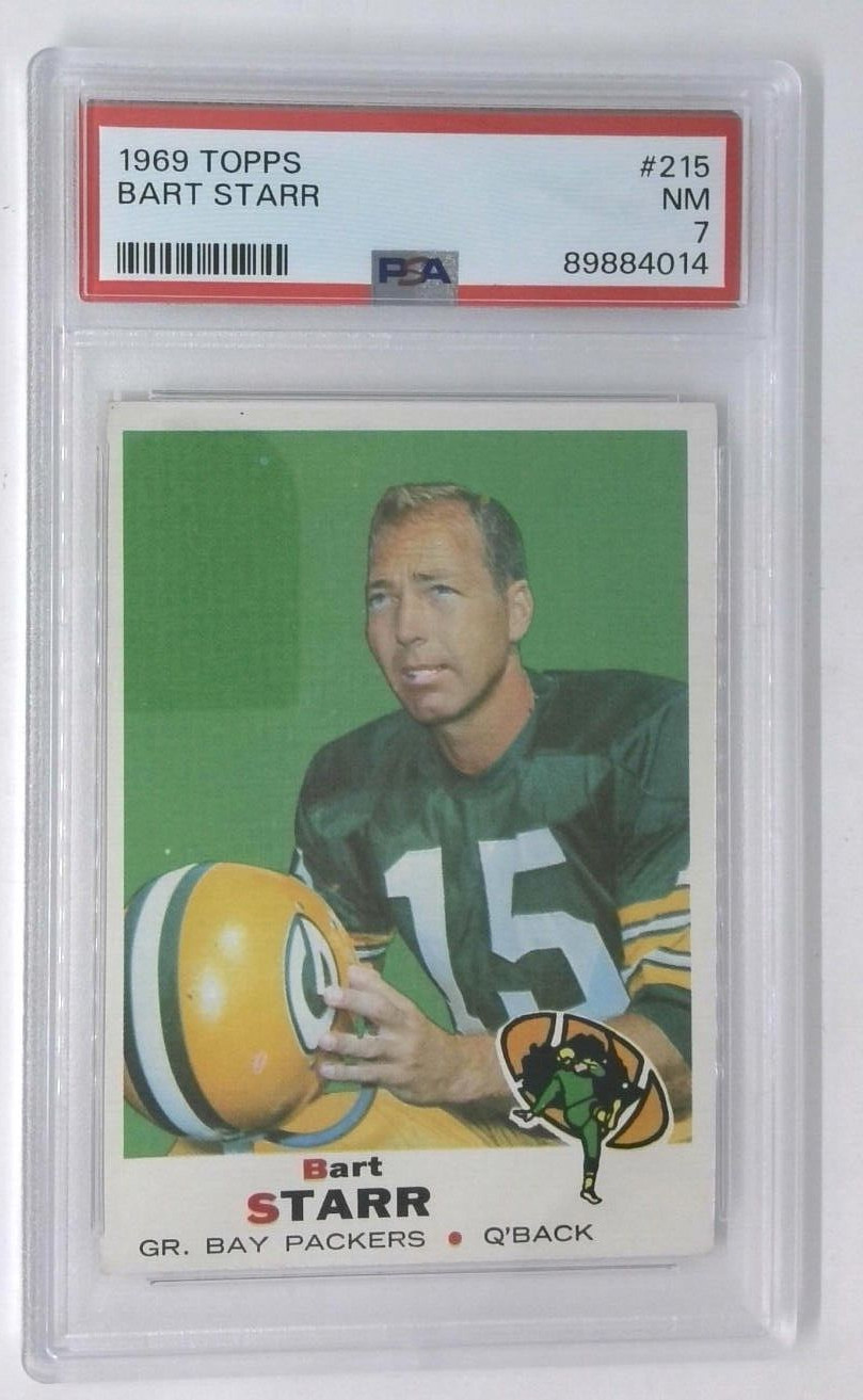 1969 Topps Football Bart Starr #215 Green Bay Packers PSA 7 NM