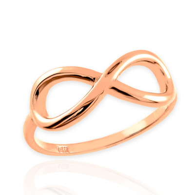10k Rose Gold Infinity Ring - High Polish Finish, Size 5.5, Promise/Anniversary/Wedding Band, ~1.40 Grams, USA Made - View #7