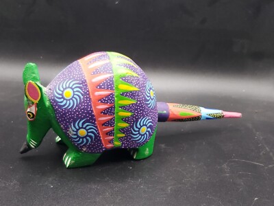 Oaxacan Alebrije Mexican Wood Carved Armadillo signed | eBay