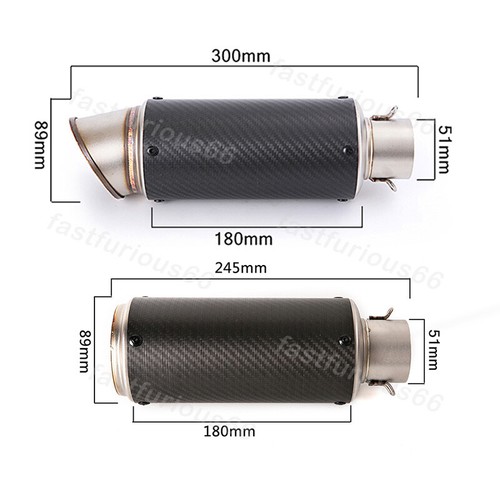 Full Exhaust System For CF-Moto ST125 Muffler Front Link Pipe Carbon Fiber Tips - Bild 2 von 11