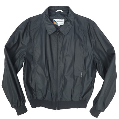 Vintage Members Only Jacket Europe Craft Rainbow Tag Size 44 Black