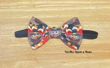 Thanksgiving Turkey Bow Tie, Handmade, Adjustable Strap, Pre Tied Bow Tie