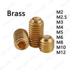 Brass Hex Socket Set Screws Cup Point Grub Screws DIN916 M2 M3 M4 M5 M6 M8 M10