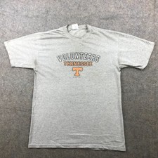 Vintage Tennessee Volunteers Shirt Mens Large Gray Spell Out Logo NCAA a1*