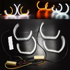 Crystal C Shape LED Angel Eye Switchback W+A DRL Turn Signal Fits 12-18 F30 F31
