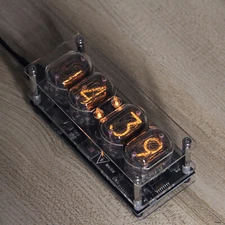 IN-12 Glow Tube Clock Fluorescent Nixie Clock Colors Light Display Time Date