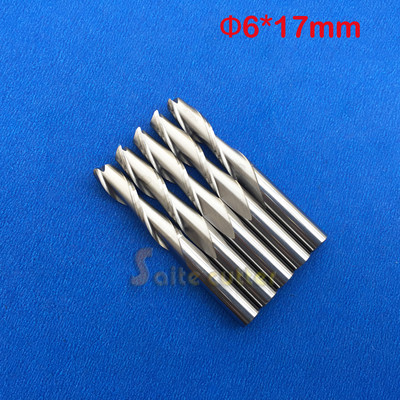 5pcs Carbide Endmill Double Flute Spiral CNC Router Bits woodworking 6mm ×17mm