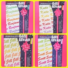 Gift Wrap Personalized You Name It Choose Name 1 Sheet NOS Wrapping Paper 20x28