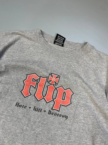 RARE Vintage 90s Flip Skateboards Logo Hate Kill Destroy Shirt Men XL Made USA - Picture 2 of 11