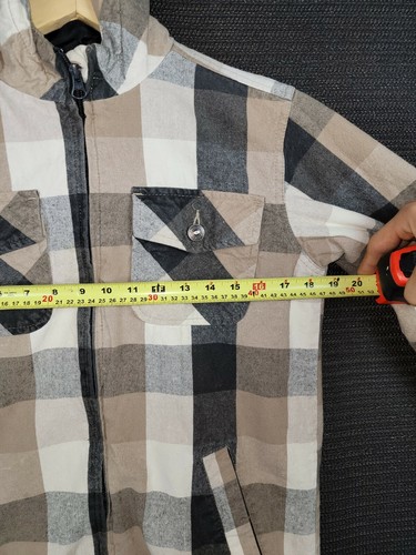 Levi's zip-up hoodie sweatshirt active size Medium (12-14) plaid flannel - Picture 4 of 11