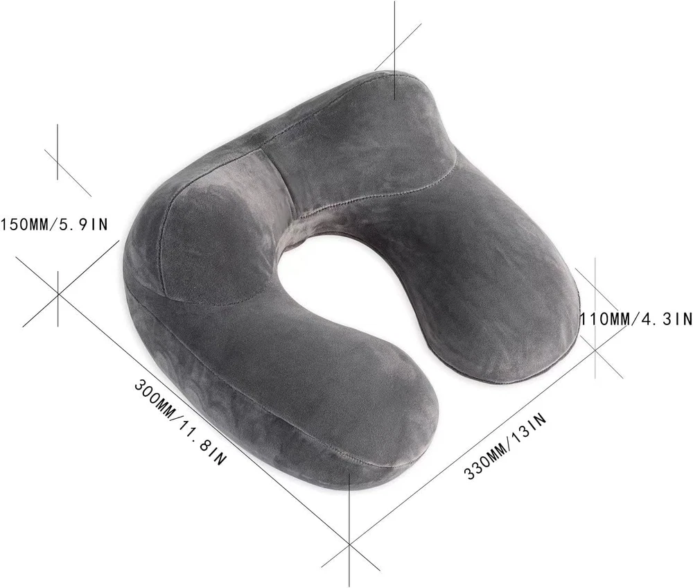 Inflatable Travel Neck Pillow for Airplanes Cars Trains Comfort Support