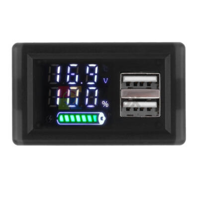 DC9-24V Battery Capacity Indicator USB Type-C LED Dual Digital Car Voltmeter