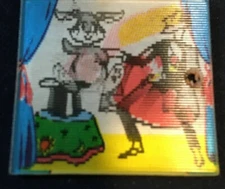 VARI-VUE Lenticular Magician Rabbit 1 1/4” x 1 1/4" Circa 1970's or earlier 