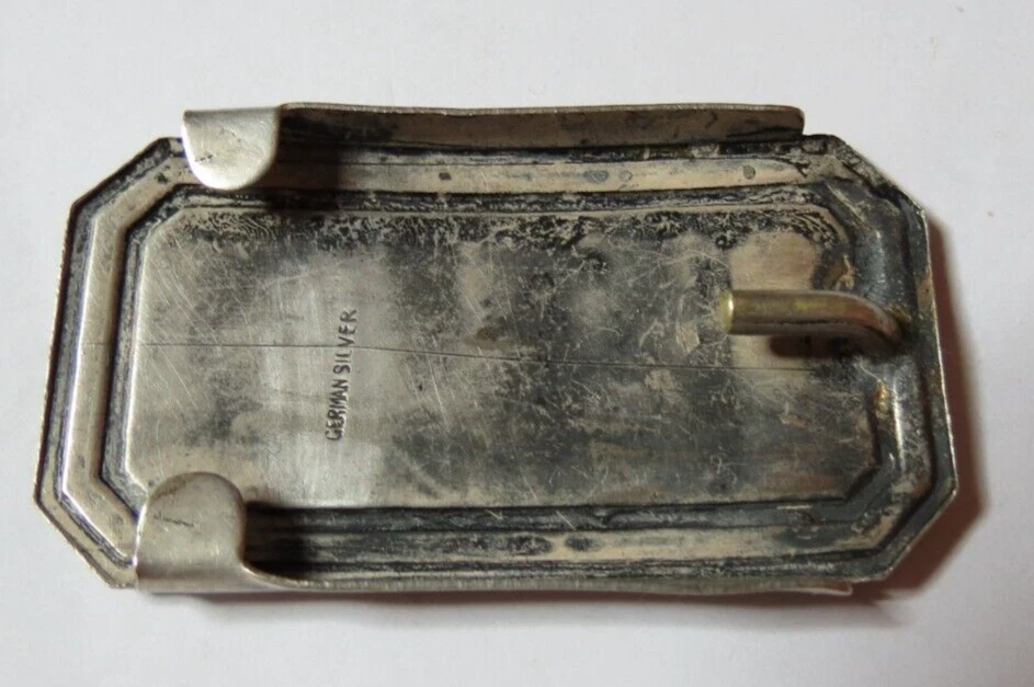 ANTIQUE BELT BUCKLE MADE IN GERMANY "EAH" GERMAN SOLID SILVER ... - Image 3 of 4