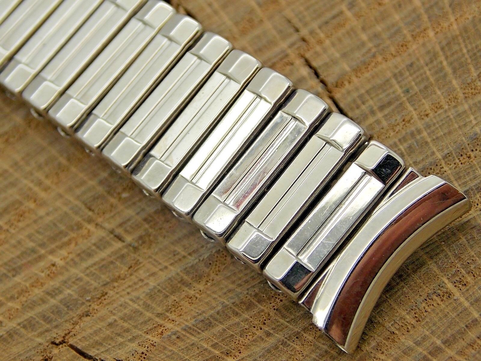 NOS Vintage Expansion Uhr Band Lenox Edelstahl Unbenutzt 17.5mm Gebogen Herren