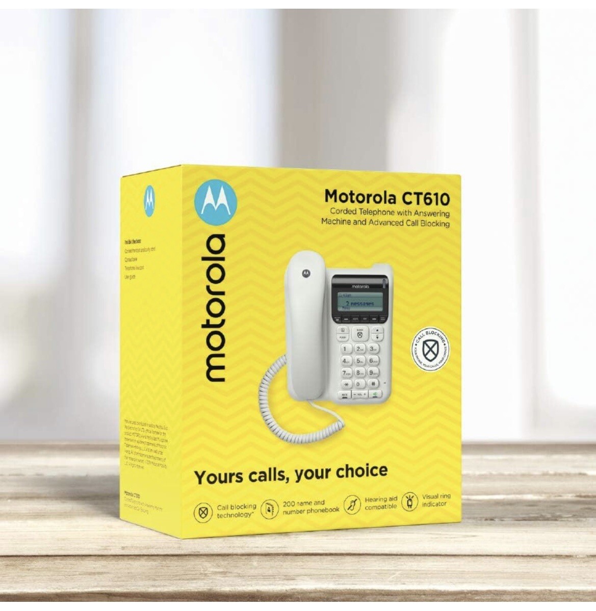 Motorola CT610 Corded Telephone with Answering Machine White New 