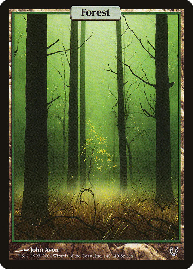 Forest (140) [Unhinged] Moderately Played