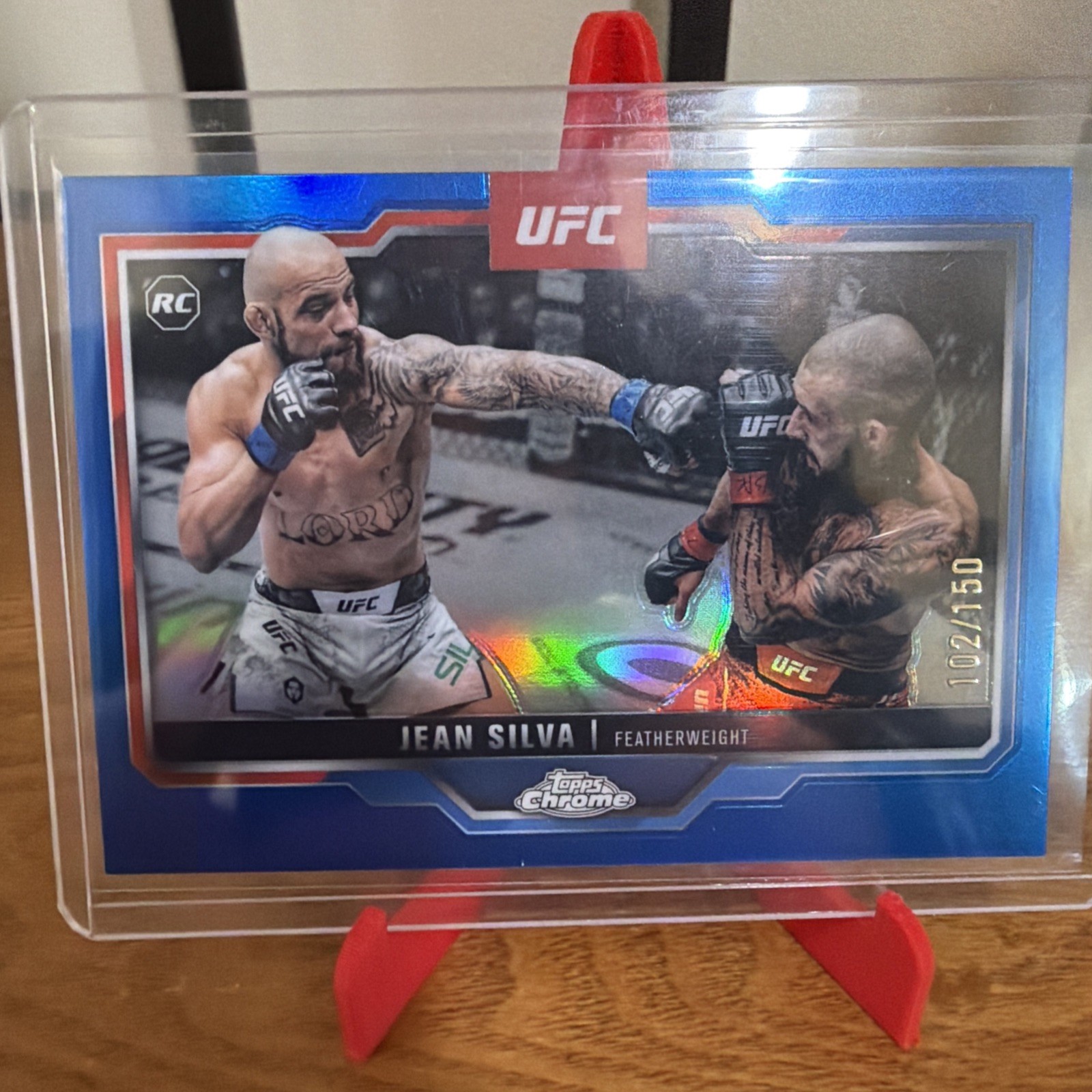 2025 Topps Chrome UFC #56 JEAN SILVA Rookie True Blue /150