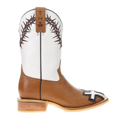 Tin Haul Between Two Thieves Square Pull On Cowboy  Mens Brown, White Casual Boo
