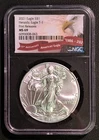 2021 SILVER EAGLE. TYPE 1. FIRST RELEASES. NGC CERTIFIED MS69. CERT.#6090008-063