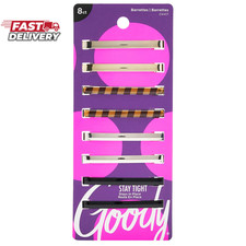 Goody Hair Barrettes, Patterned Assorted Colors, 8-Count 1941119 
