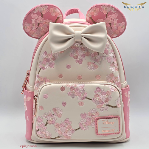 Mini sac à dos rose Loungefly Disney Minnie Mouse fleurs de cerisier neuf - Photo 1/7
