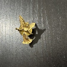 Vintage Guardian Angel Wings Gold Tone Lapel Pin 1" Tie Tack Arms
