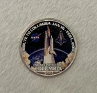 2003 ASE Space Shuttle Columbia Tribute Colorized 1 oz .999 Fine Silver Coin