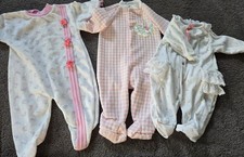 Vintage Baby Girl Pajamas Size Newborn To 3months 3 Pieces