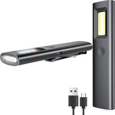 Handheld Pro Rechargeable EDC Flat Flashlight with Green Beam, UV and White LED