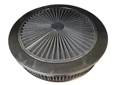 Flow Top Air Cleaner Assembly 14in Round 3in Element Breathable Lid Black