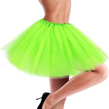 Lime Green Tutu Skirts for Women Neon One Size, Green  15.7" Length  