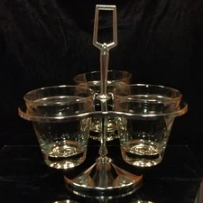 Shelton Ware, NYC- Chrome Lazy Susan Relish/Condiment Serving Caddy MCM 60's EUC