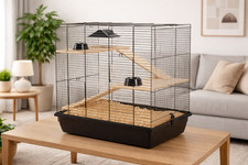 Cage A Hamster Cage Souris Cage à Rongeur 59 x 38 X 55 CM Noir avec Accessoires