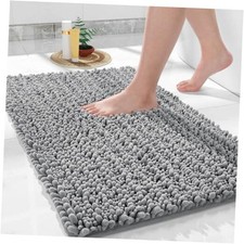 Bathroom Rug Mat 24 x 17, Extra Soft Non Slip Absorbent Water 24" x 17" Grey