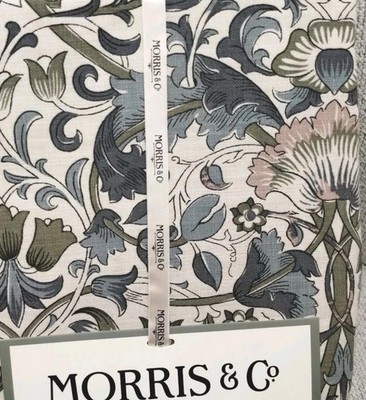William Morris LODDEN Botanical Floral Cotton Tablecloth Blue Pink 60X120 Garden
