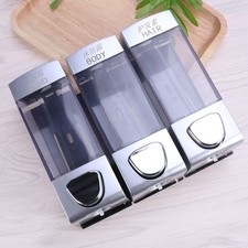 Home Bathroom Shower 3 Chamber Liquid Shampoo Dispenser Soap Wall Mounted New 