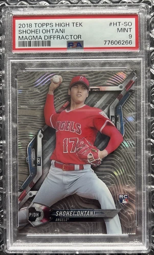2018 TOPPS HIGH TEK SHOHEI OHTANI RC HT-SO PSA 9 MAGMA DIFFRACTOR