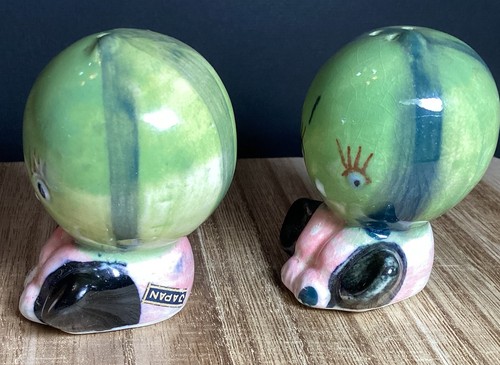 Coctelera de sal antropomórfica con cabeza de melón Japón vintage tapón de corcho de 2 pulgadas - Imagen 3 de 11