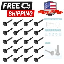 20pcs M3 x 20mm Knurled Thumb Screws, Black Steel Flat Head Thumb Screws Metr...