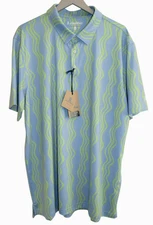 Chubbies Performance Polo 2XL Wavy Daze Blue/Green NWT
