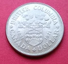 Canada 1871-1971 British Columbia 100th $1 nickel dollar lightly circ EXACT COIN