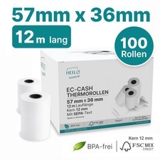 Thermorollen  EC-Cash  57mm x 36mm, 12m lang, Kassenrollen mit  SEPA Lastschrift
