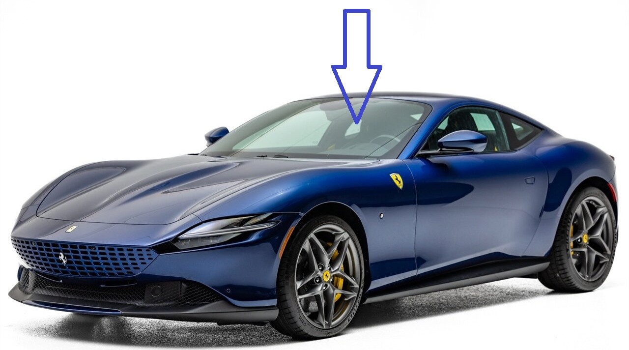 Front Windshield  Glass fits 2022 Ferrari Roma 2DR Coupe W/Rain Sensor, LDWS