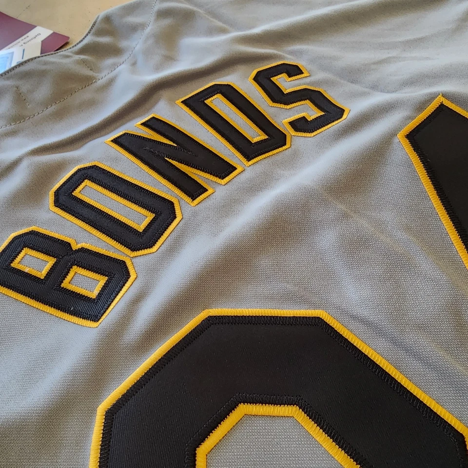 Camiseta deportiva gris Cooperstown Barry Bonds 1992 Pittsburgh Pirates con parche XL para hombre Foto 4 de 4