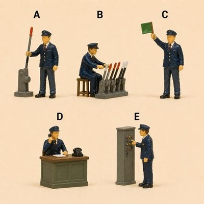 1:87 HO Scale Signal Operator Figurine for Detailed Train Layout