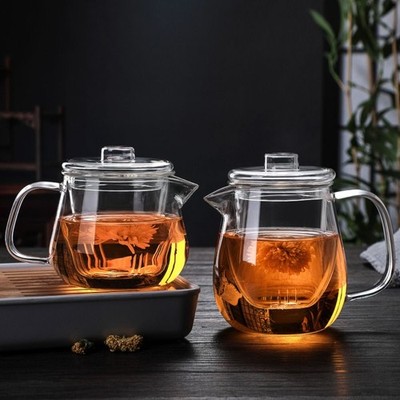 Hitzebeständige Teekanne mit Glas Teesieb Teeei Blume Wasserkocher Teebekleidung Set