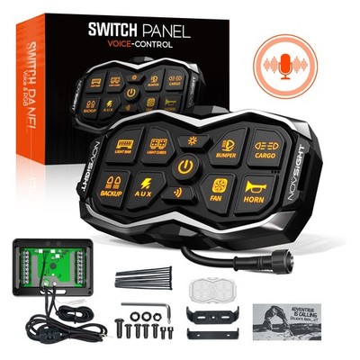 NOVSIGHT HALO Series 8 Gang Switch Panel Circuit Voice Control 12-24V High Power
