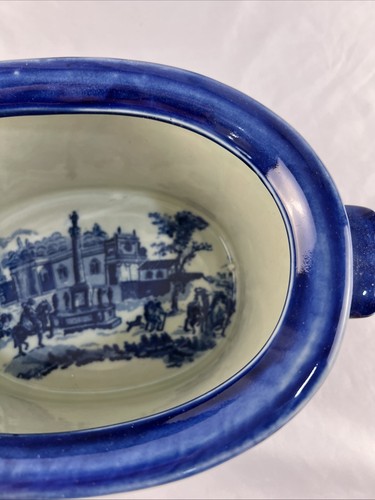 VTG Blue & White Victoria Ware Ironstone Dish/Planter 11" x 6 1/2 " Oval - Picture 7 of 15